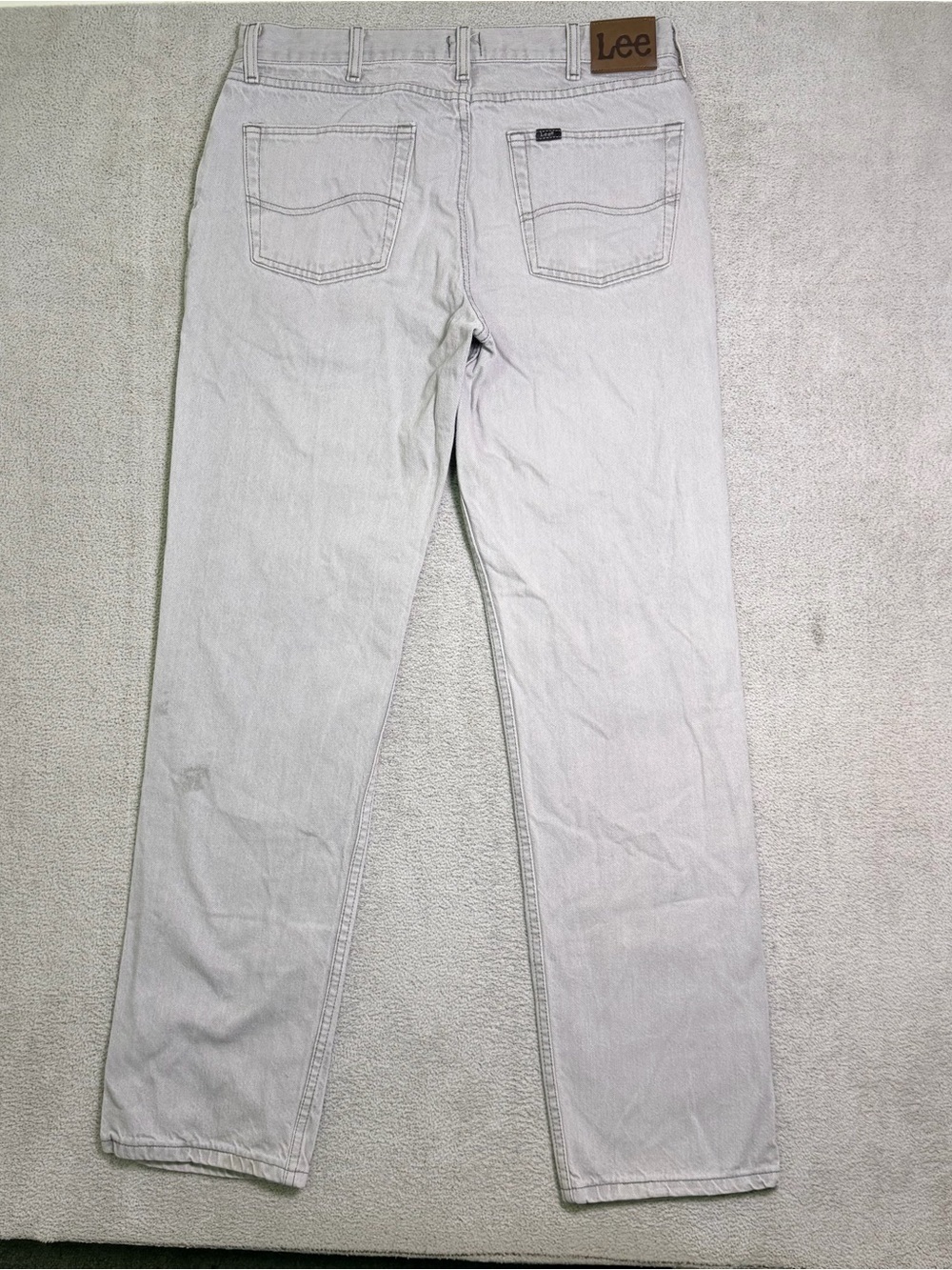 Vintage Lee Jeans Men’s 34x34 Regular Fit Straight Leg Light Gray Light Wash